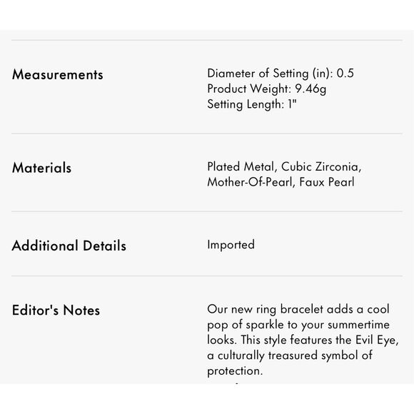 Kate Spade NEW size 7 ring - Evil eye (gold) - Picture 6 of 7